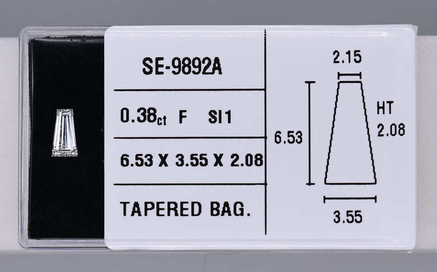 0.38 Carat Natural F SI1 Tapered baguette Diamond SE-9892A