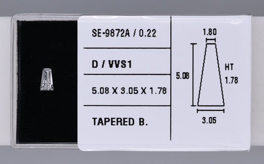 0.22 Carat Natural D VVS1 Tapered baguette Diamond SE-9872A
