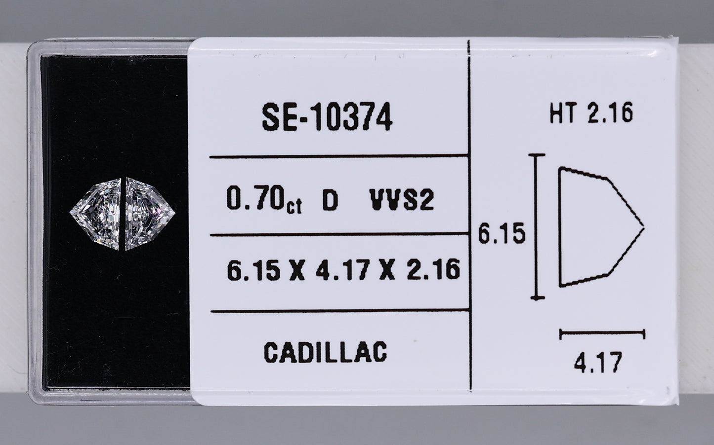 0.70 Carat Natural D VVS2 Trapezoid Diamond SE-10374