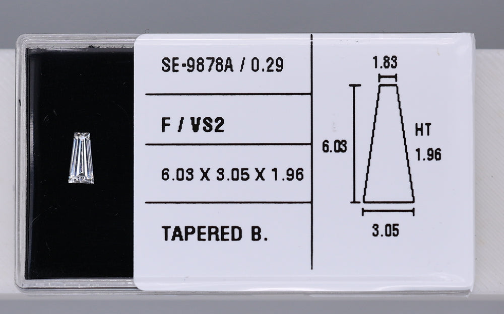 0.29 Carat Natural F VS2 Tapered baguette Diamond SE-9878A