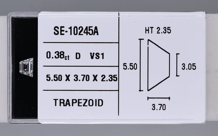0.38 Carat Natural D VS1 Trapezoid Diamond SE-10245A