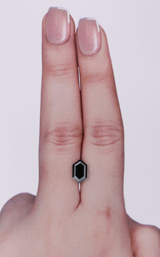 1.21 Carat Natural Fancy Black Hexagonal Diamond SE-9902