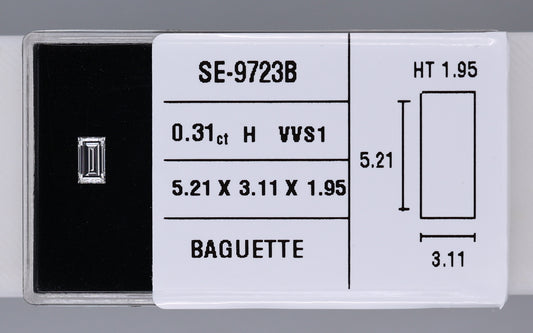 0.31 Carat Natural H VVS1 Baguette Diamond SE-9723B