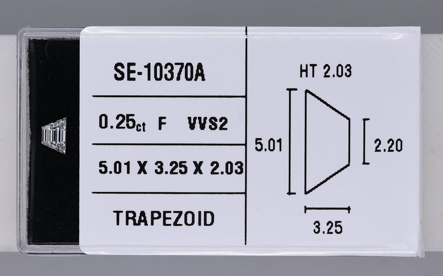 0.25 Carat Natural F VVS2 Trapezoid Diamond SE-10370A