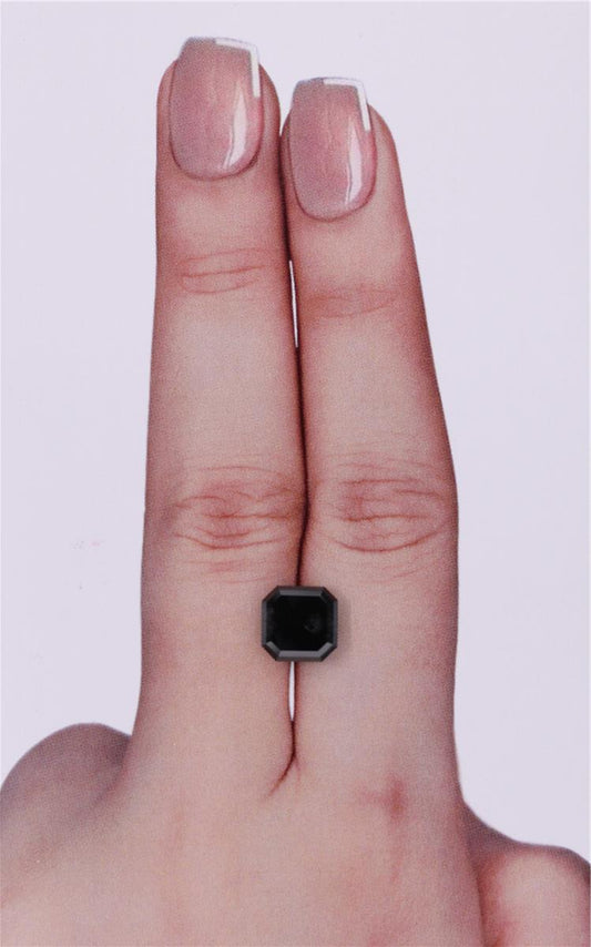 GIA 2.41 Carat Natural Fancy Black Sq emerald Diamond SE-9232GN