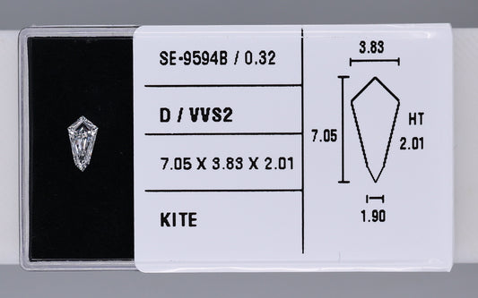 0.32 Carat Natural D VVS2 Kite Diamond SE-9594B