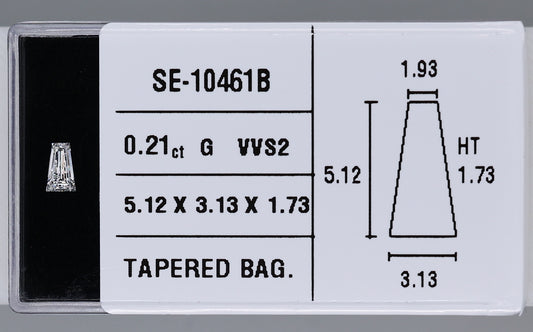 0.21 Carat Natural G VVS2 Tapered baguette Diamond SE-10461B
