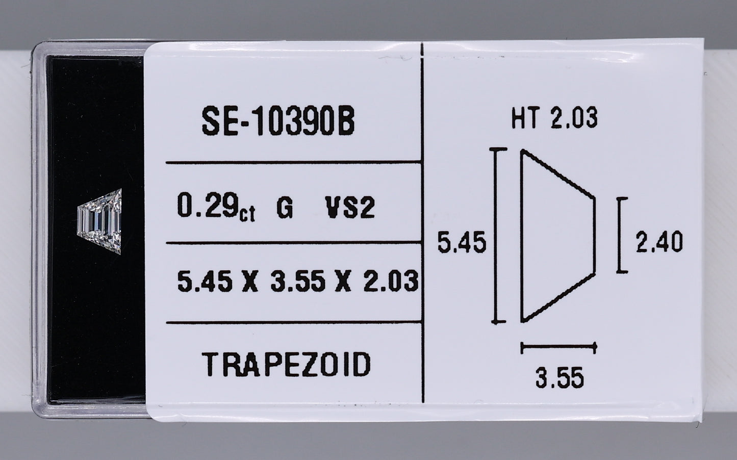 0.29 Carat Natural G VS2 Trapezoid Diamond SE-10390B