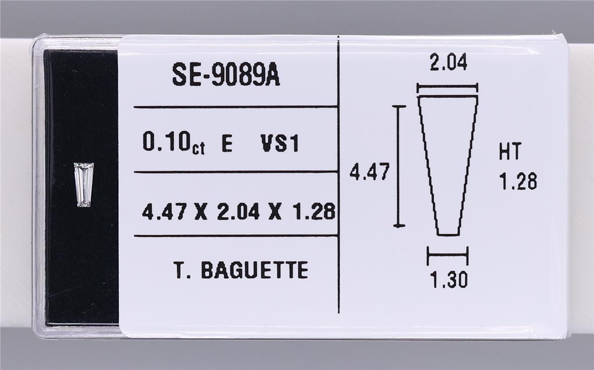 0.10 Carat Natural E VS1 Tapered baguette Diamond SE-9089A