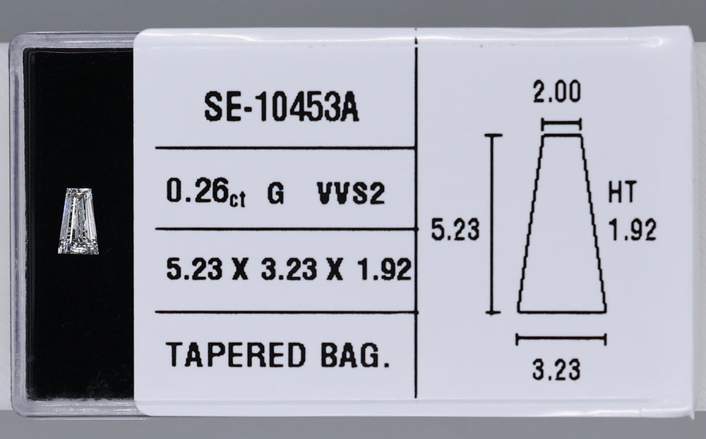 0.26 Carat Natural G VVS2 Tapered baguette Diamond SE-10453A