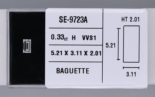 0.33 Carat Natural H VVS1 Baguette Diamond SE-9723A