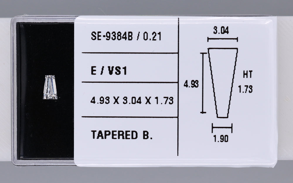 0.21 Carat Natural E VS1 Tapered baguette Diamond SE-9384B