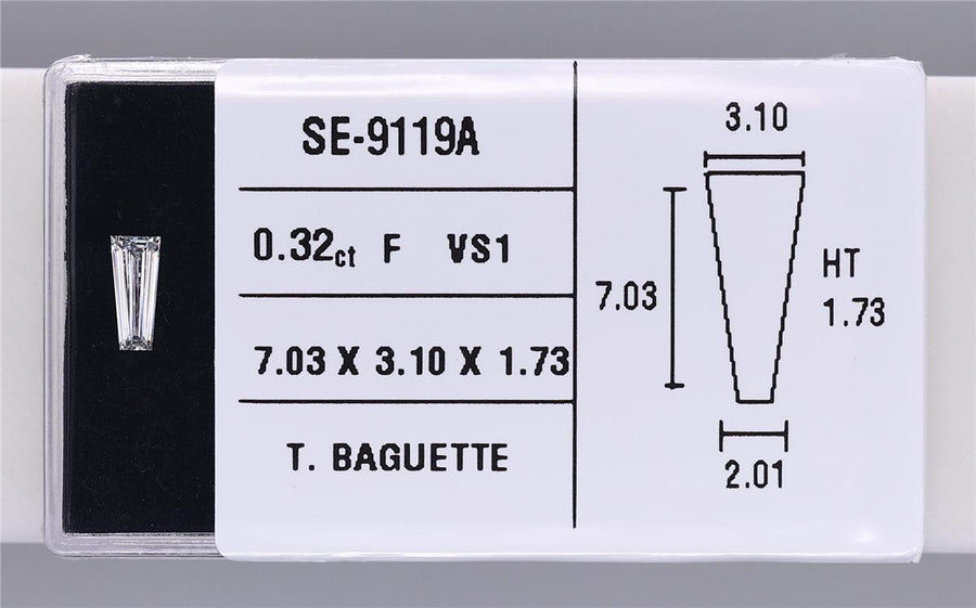0.32 Carat Natural F VS1 Tapered baguette Diamond SE-9119A