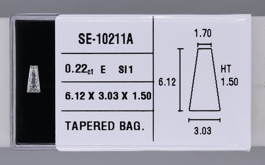 0.22 Carat Natural E SI1 Tapered baguette Diamond SE-10211A