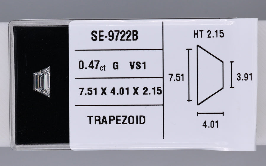 0.47 Carat Natural G VS1 Trapezoid Diamond SE-9722B