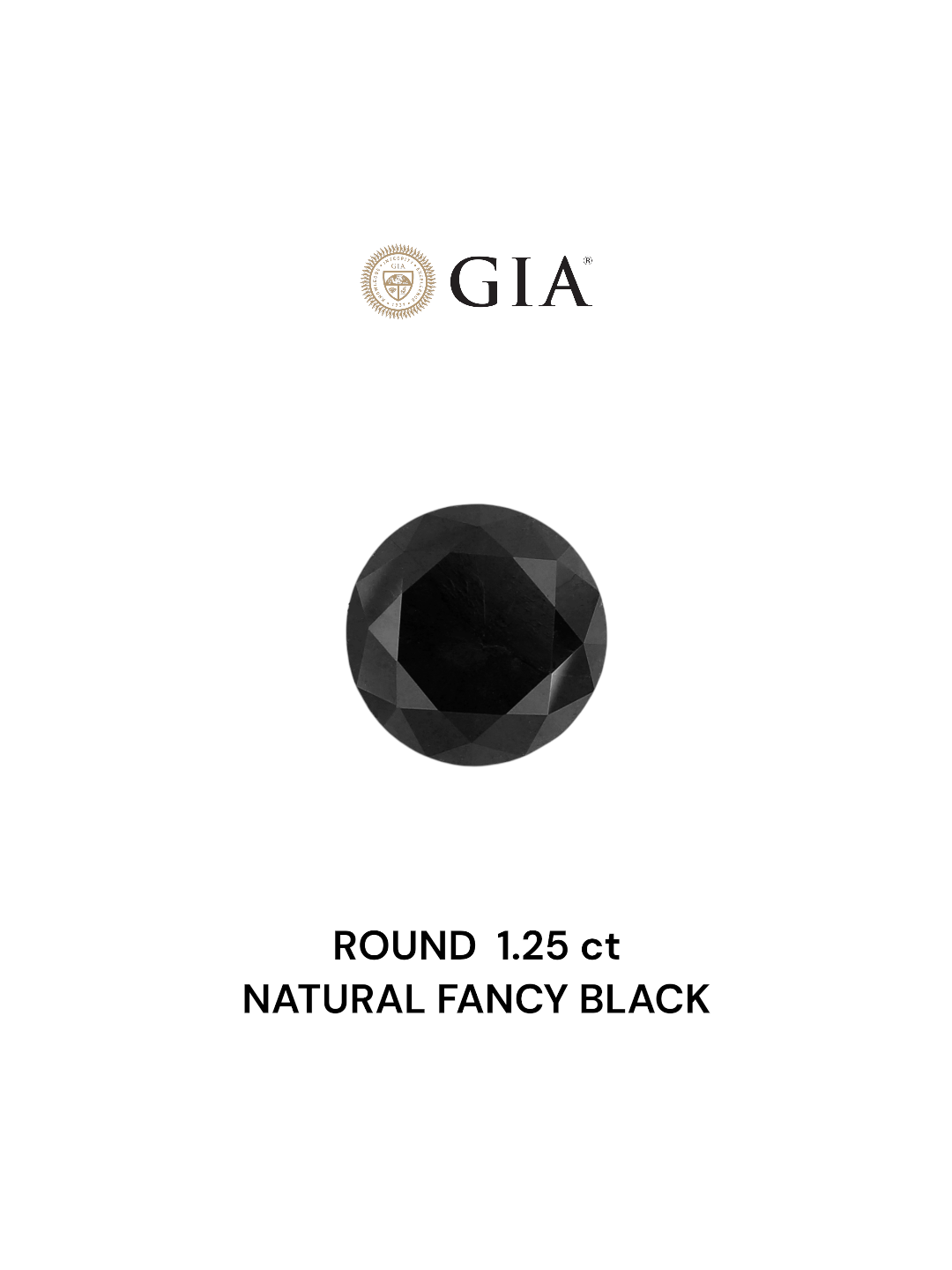 GIA 1.25 Carat Natural Fancy Black Round Diamond SE-5529GN