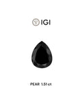 IGI 1.51 Carat Natural Fancy Black Pear Diamond SE-8209IN