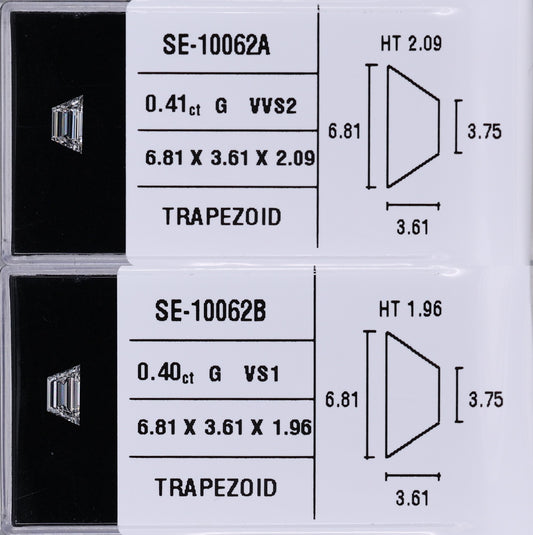 0.40 Carat Natural G VS1 Trapezoid Diamond SE-10062B