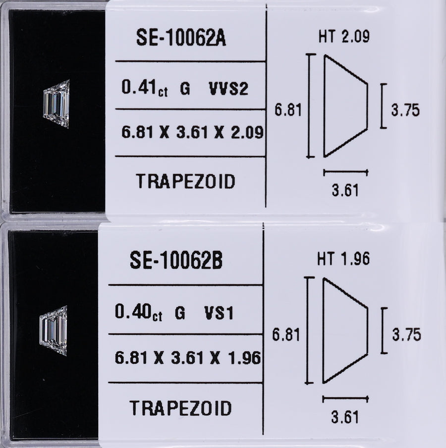 0.40 Carat Natural G VS1 Trapezoid Diamond SE-10062B