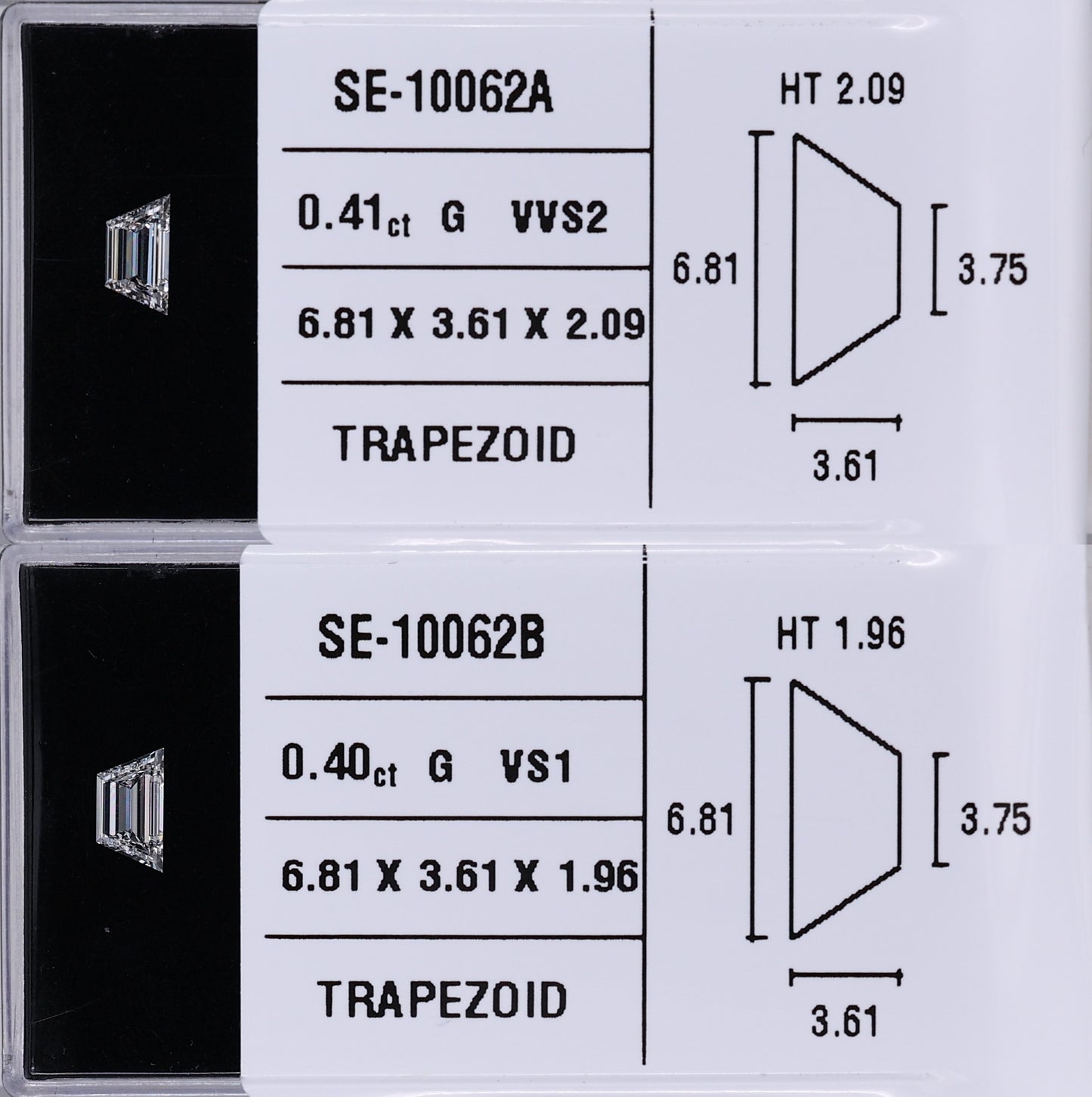 0.40 Carat Natural G VS1 Trapezoid Diamond SE-10062B