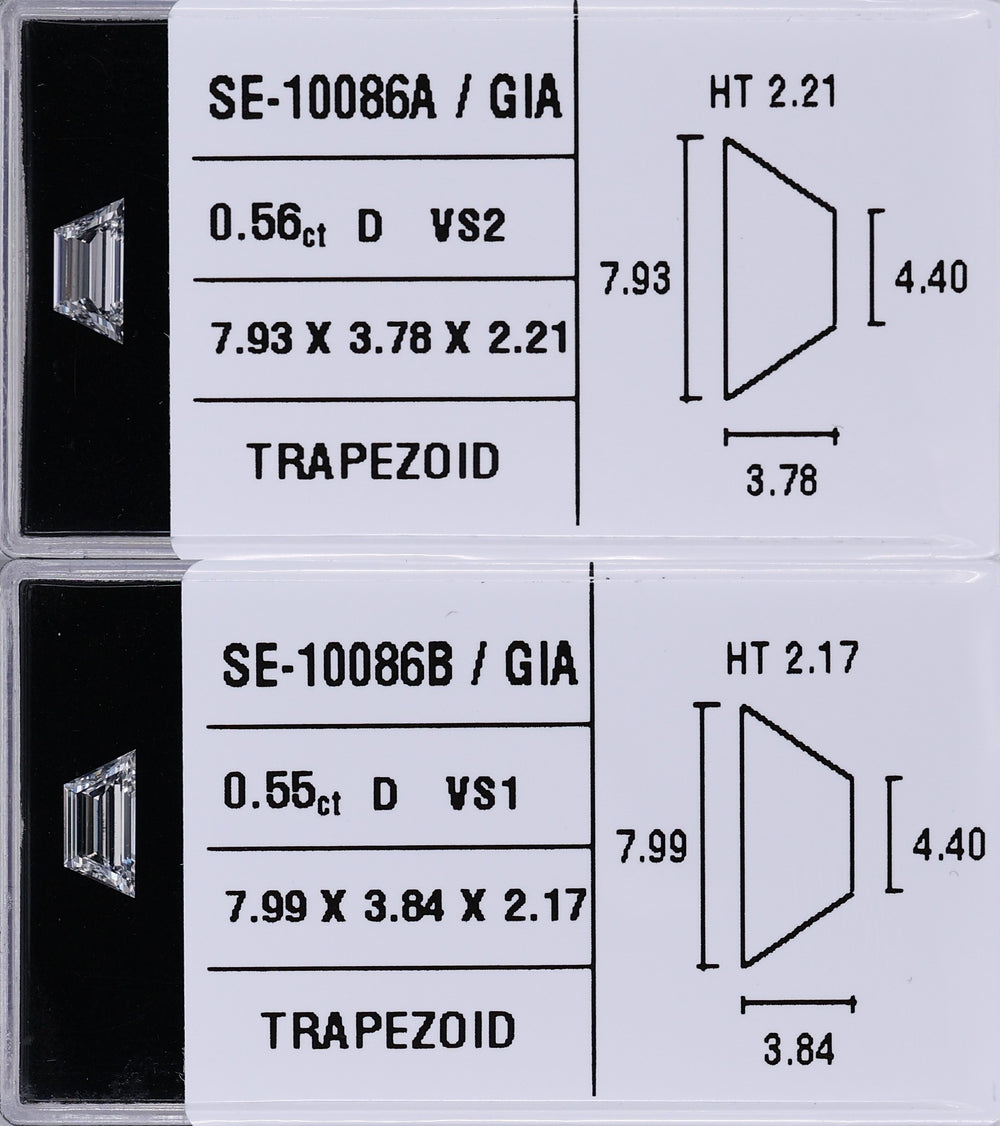 0.56 Carat Natural D VS2 Trapezoid Diamond SE-10086A