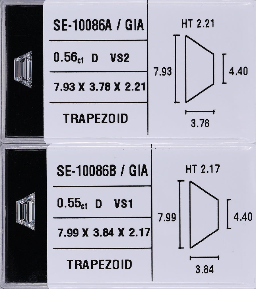 0.55 Carat Natural D VS1 Trapezoid Diamond SE-10086B