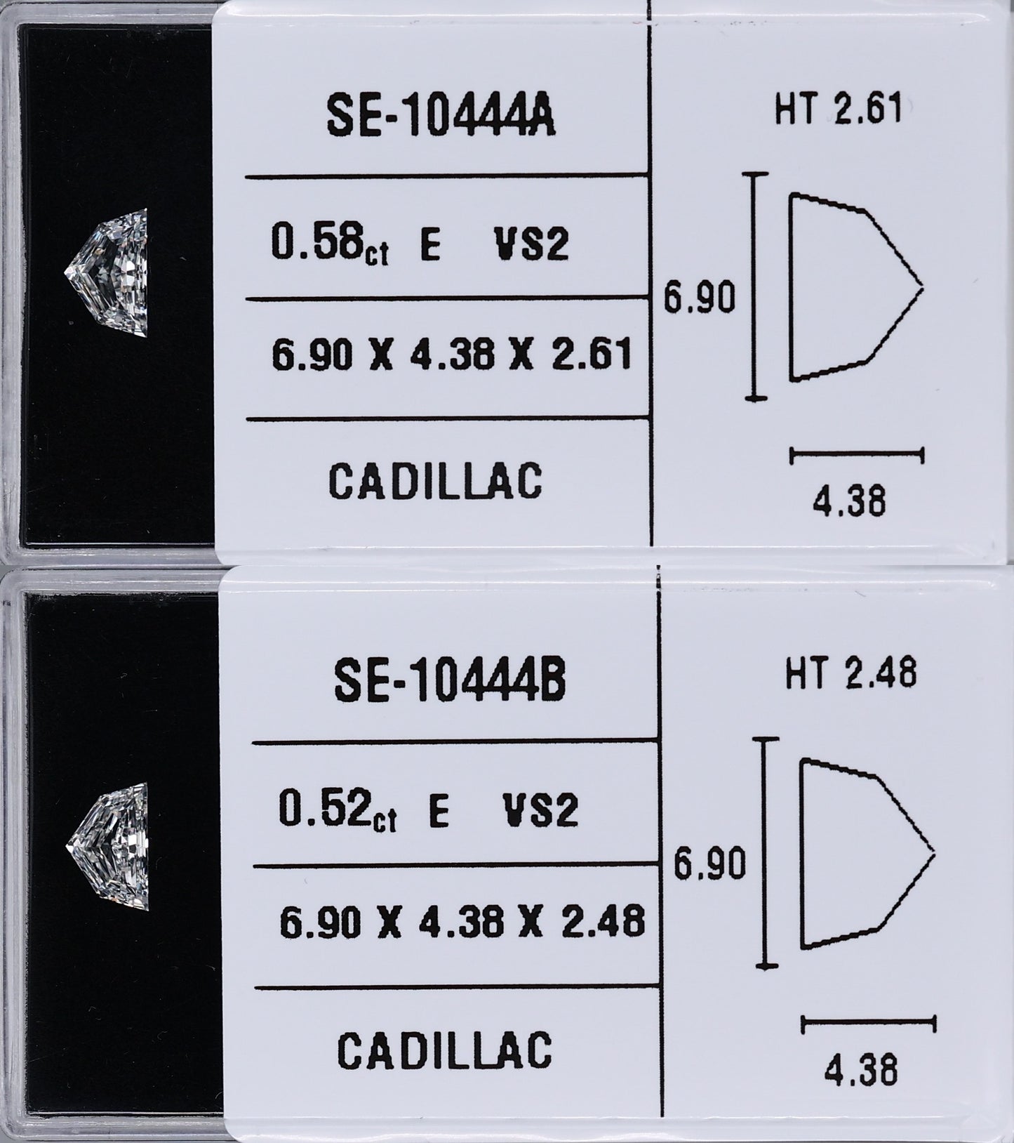 0.52 Carat Natural E VS2 Trapezoid Diamond SE-10444B