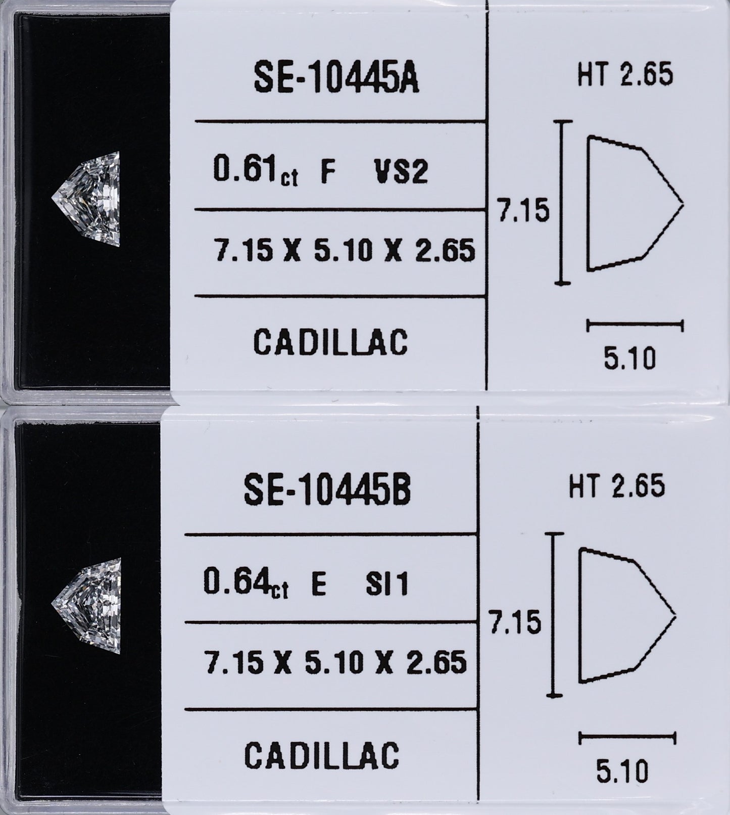 0.64 Carat Natural E SI1 Trapezoid Diamond SE-10445B