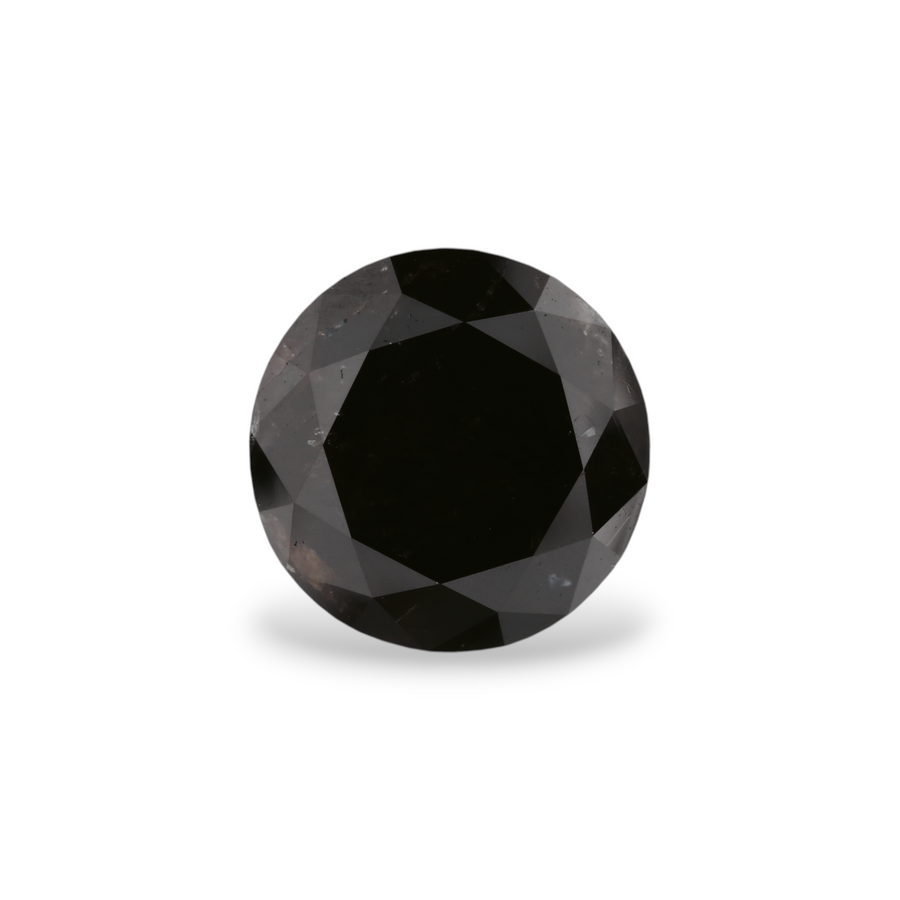 GIA 4.28 Carat Natural Fancy Black Round Diamond SE-5214GN