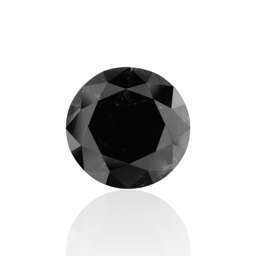 GIA 4.11 Carat Natural Fancy Black Round Diamond SE-5298GN