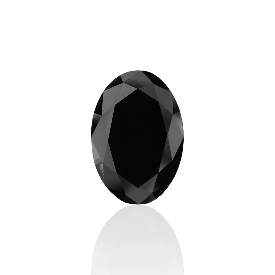 GIA 5.60 Carat Natural Fancy Black Oval Diamond SE-5413GN