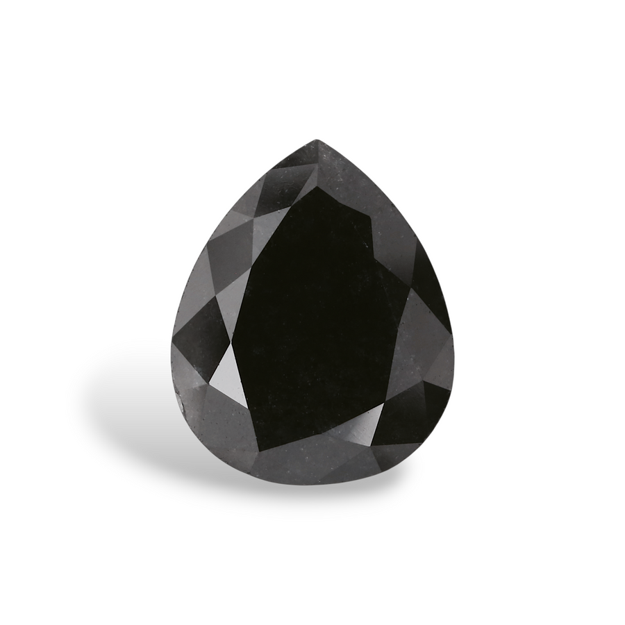 GIA 3.55 Carat Natural Fancy Black Pear Diamond SE-5470GN