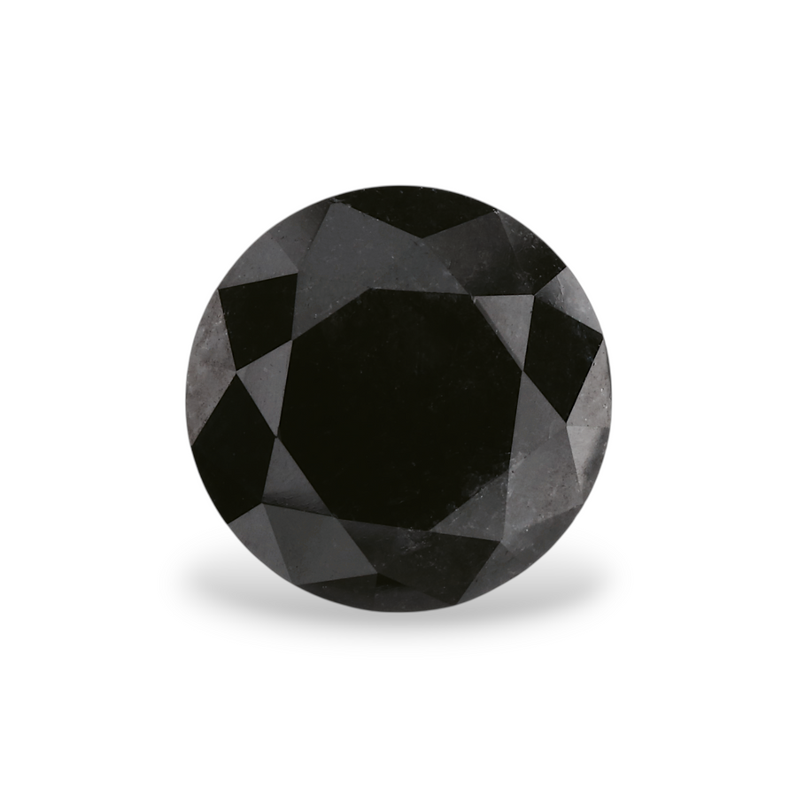 GIA 3.59 Carat Natural Fancy Black Round Diamond SE-5471GN