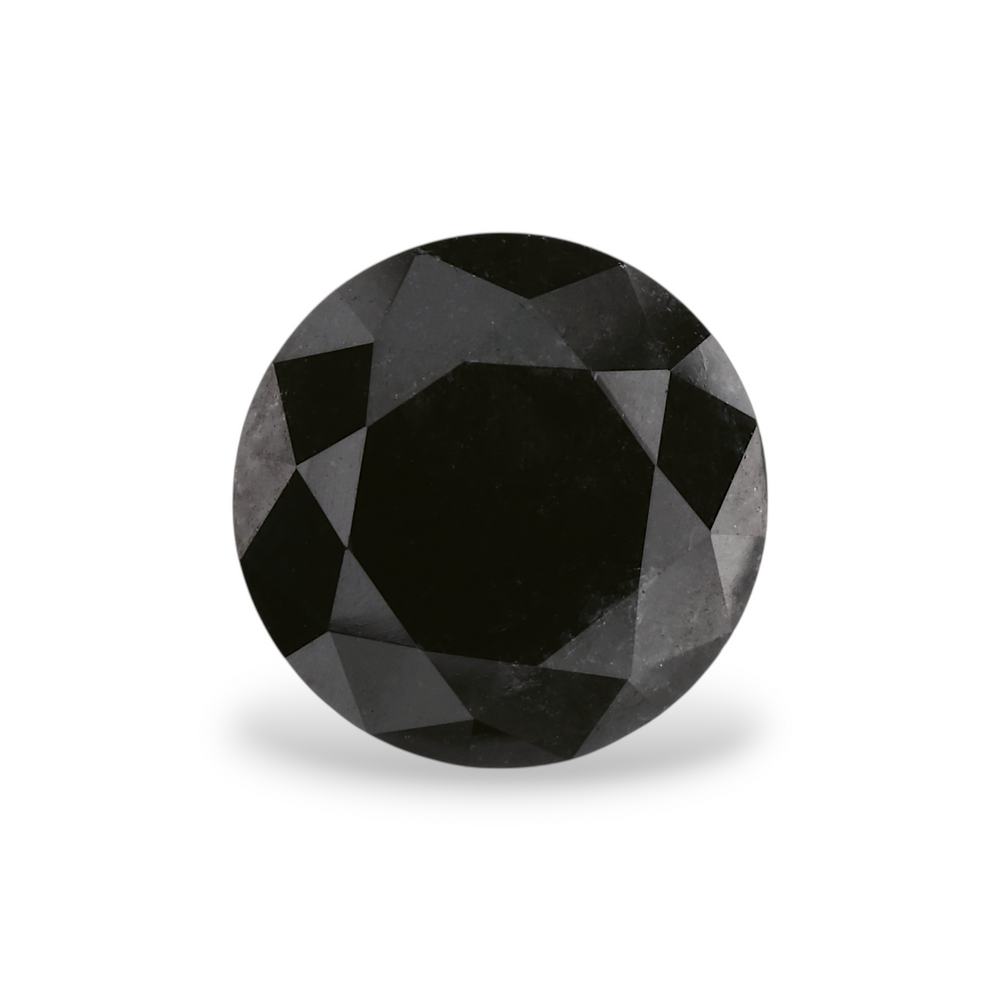 GIA 3.59 Carat Natural Fancy Black Round Diamond SE-5471GN