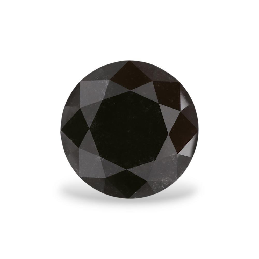 GIA 3.13 Carat Natural Fancy Black Round Diamond SE-5559GN