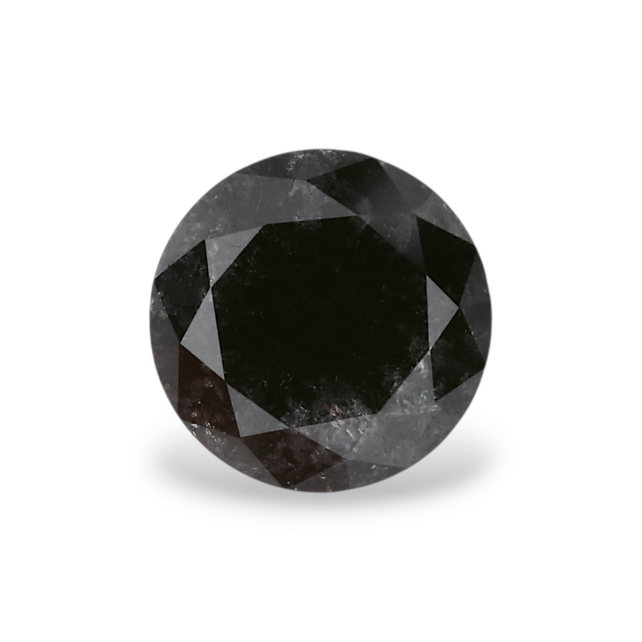 GIA 1.43 Carat Natural Fancy Black Round Diamond SE-5574GN