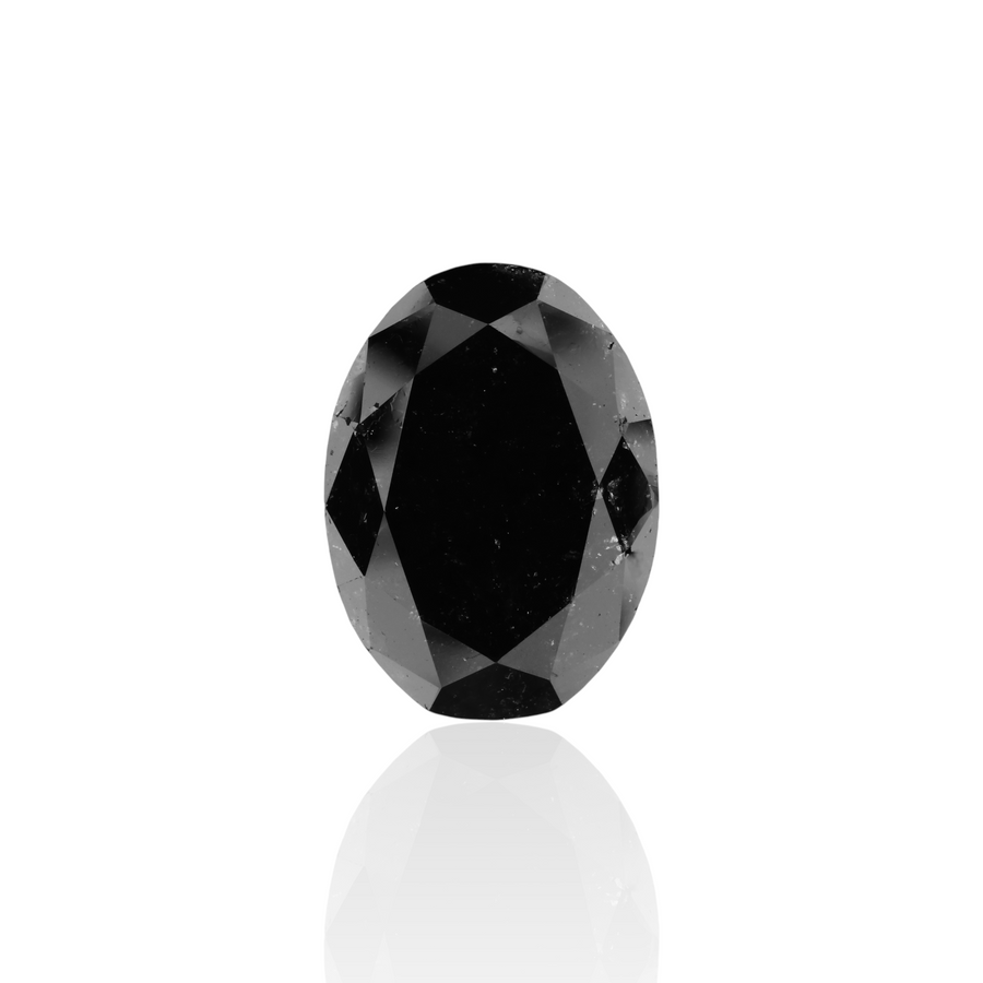 GIA 8.58 Carat Natural Fancy Black Oval Diamond SE-5591GN