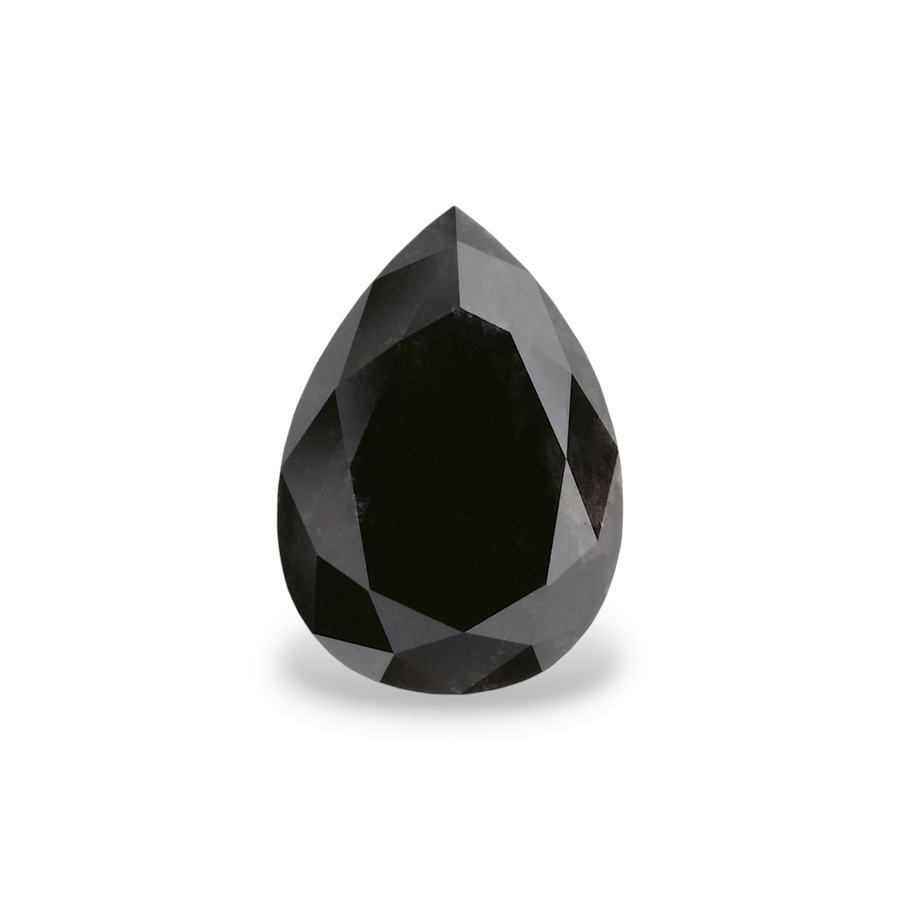 GIA 1.58 Carat Natural Fancy Black Pear Diamond SE-5726GN