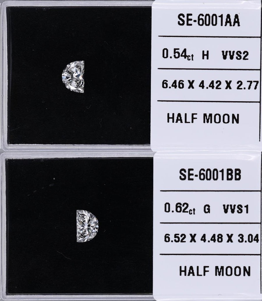 0.54 Carat Natural H VVS2 Half moon Diamond SE-6001AA