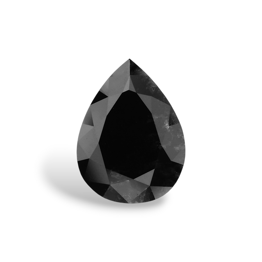 GIA 1.39 Carat Natural Fancy Black Pear Diamond SE-6074GN