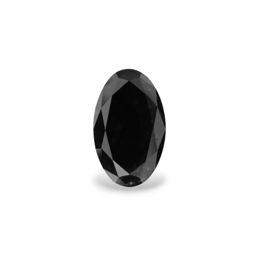 GIA 4.58 Carat Natural Fancy Black Oval Diamond SE-6400GN