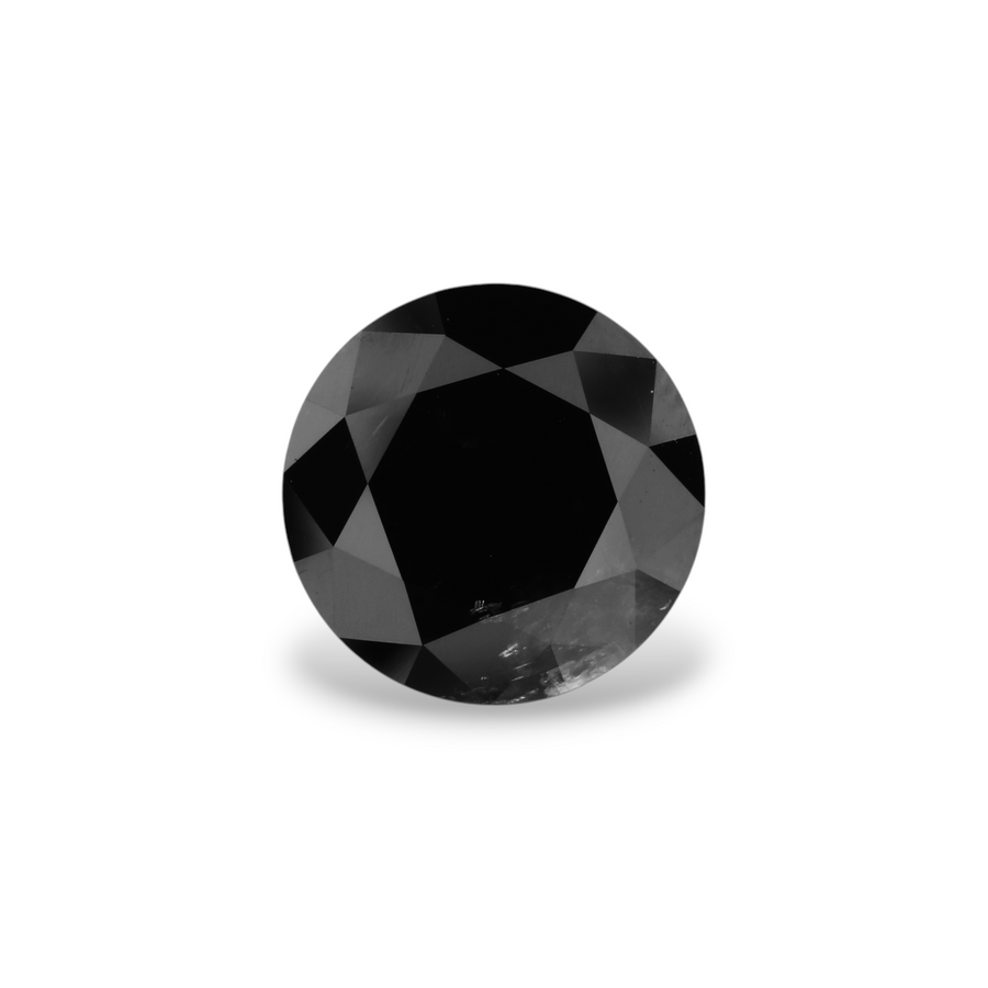 GIA 3.68 Carat Natural Fancy Black Round Diamond SE-6401GN