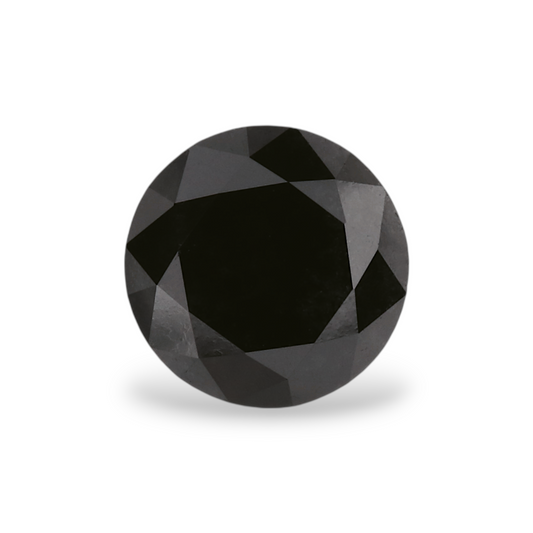 GIA 1.61 Carat Natural Fancy Black Round Diamond SE-6536GN
