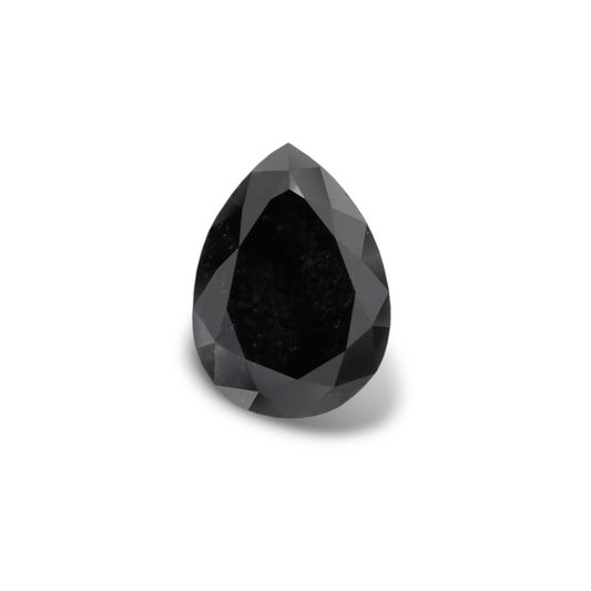 GIA 2.94 Carat Natural Fancy Black Pear Diamond SE-6541GN