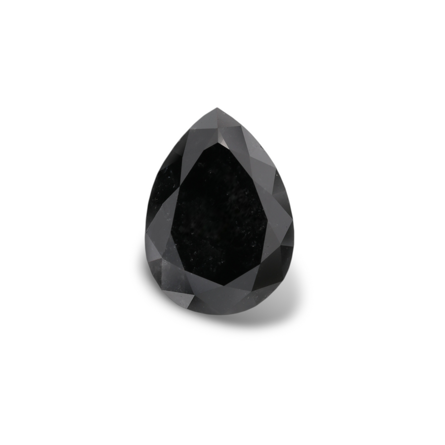 GIA 2.94 Carat Natural Fancy Black Pear Diamond SE-6541GN