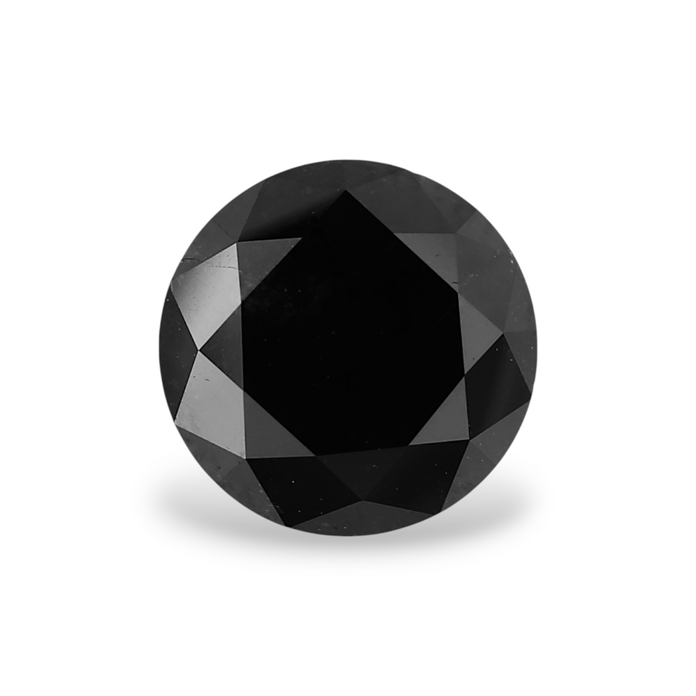 GIA 3.13 Carat Natural Fancy Black Round Diamond SE-6573GN