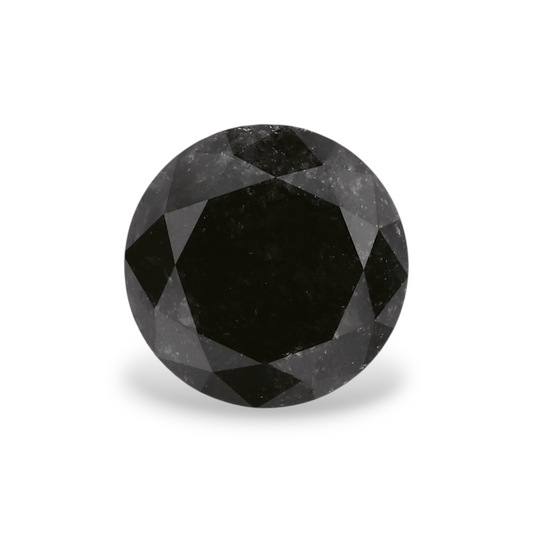 GIA 1.44 Carat Natural Fancy Black Round Diamond SE-6576GN
