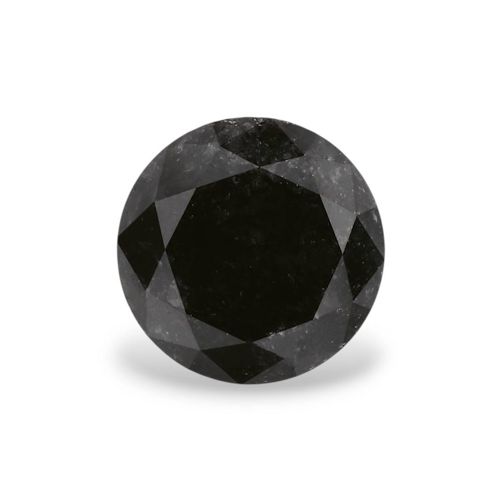 GIA 1.44 Carat Natural Fancy Black Round Diamond SE-6576GN
