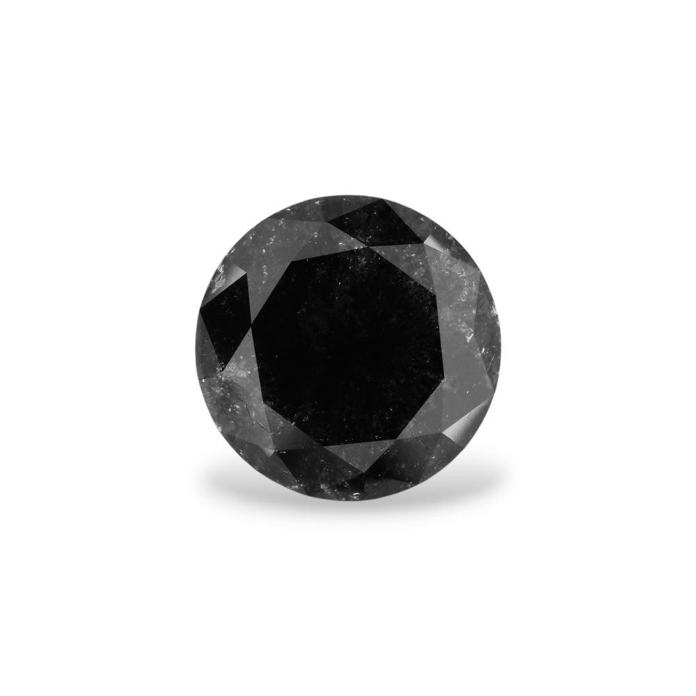 GIA 6.16 Carat Natural Fancy Black Round Diamond SE-6588GN