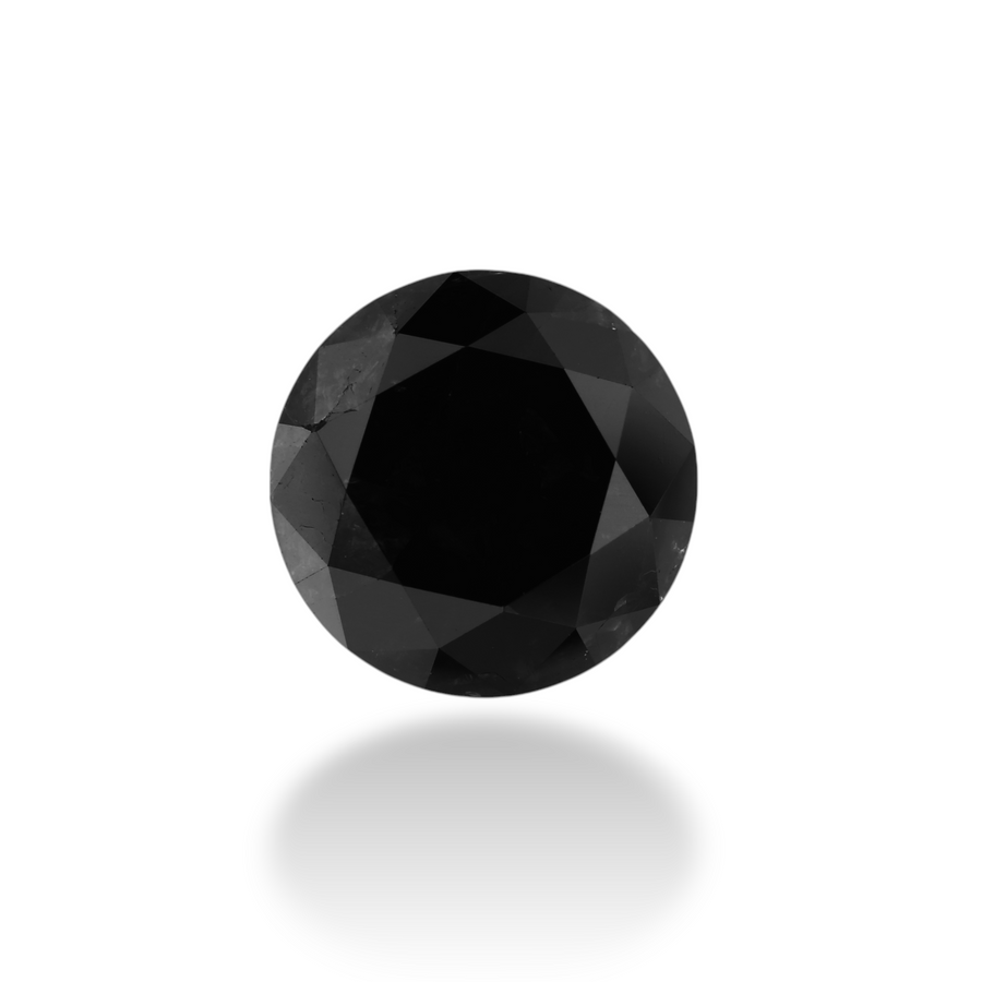 GIA 3.38 Carat Natural Fancy Black Round Diamond SE-6611GN